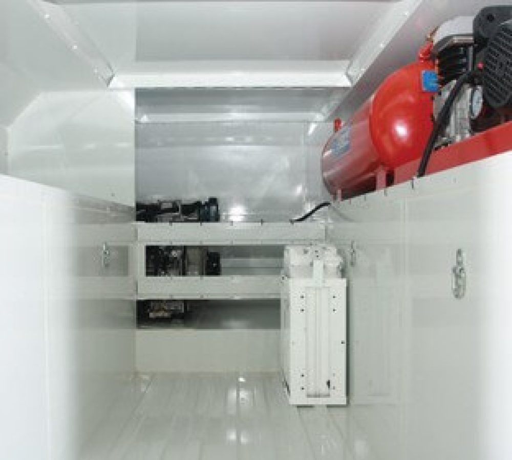 Interior storage for large equipment